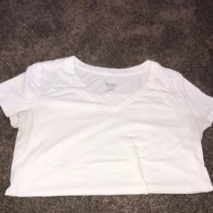 White V-Neck Tee